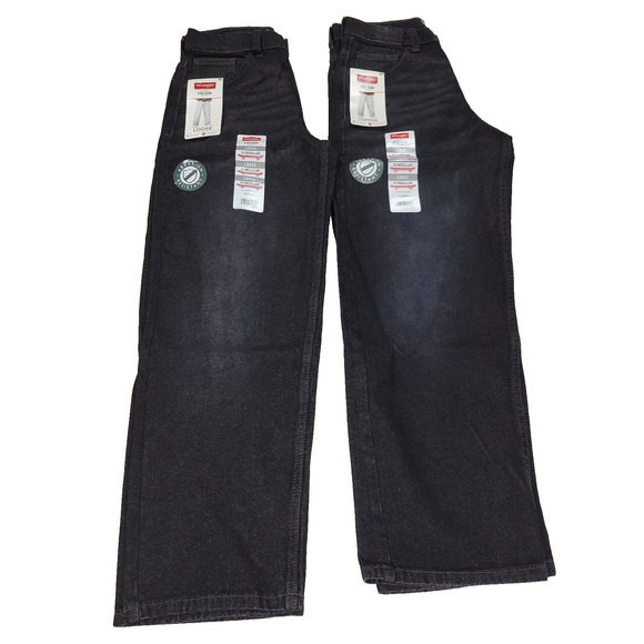 Wrangler Jeans Sz 12 Reg Boys Loose Black Denim Pants Kids Skater Lot of 2 Kid - Picture 1 of 16